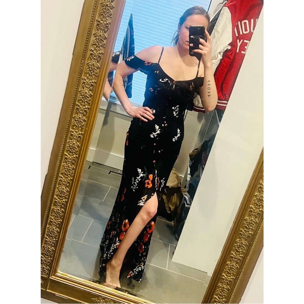Target Xhileration brand, Small, Maxi, Black, Floral, Cold Sholder Dress